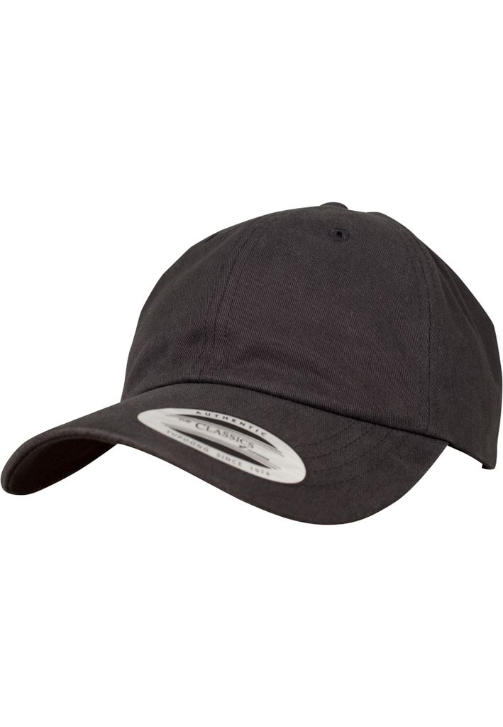 FLEXFIT 6245PT | Peached Baumwolle Twill Dad Cap / mit Metallschließe - Farbe: Black - Größe: One Size