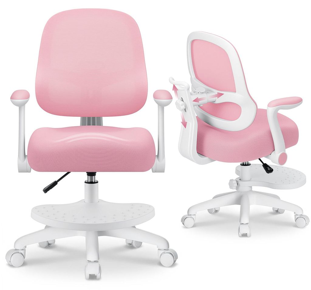 HOFFREE Ergonomická dětská židle k psacímu stolu, růžová, s Obrázek produktu 