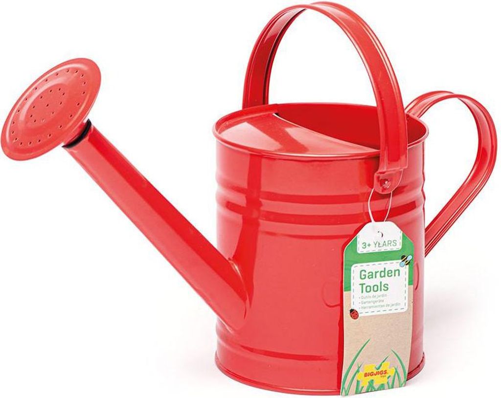 BigJigs Metall-Gießkanne rot - Gartenspielzeug für Kinder
