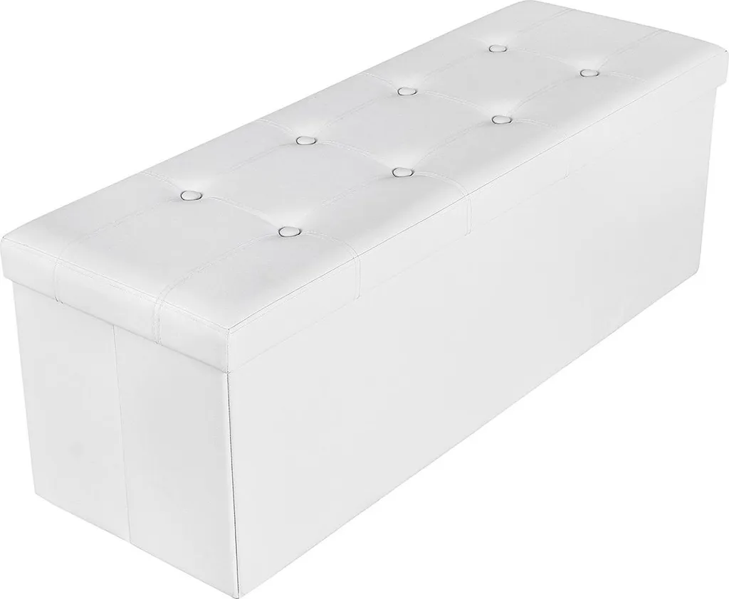 Coffre de rangement 110 cm pour chambre - Bout de lit blanc moderne