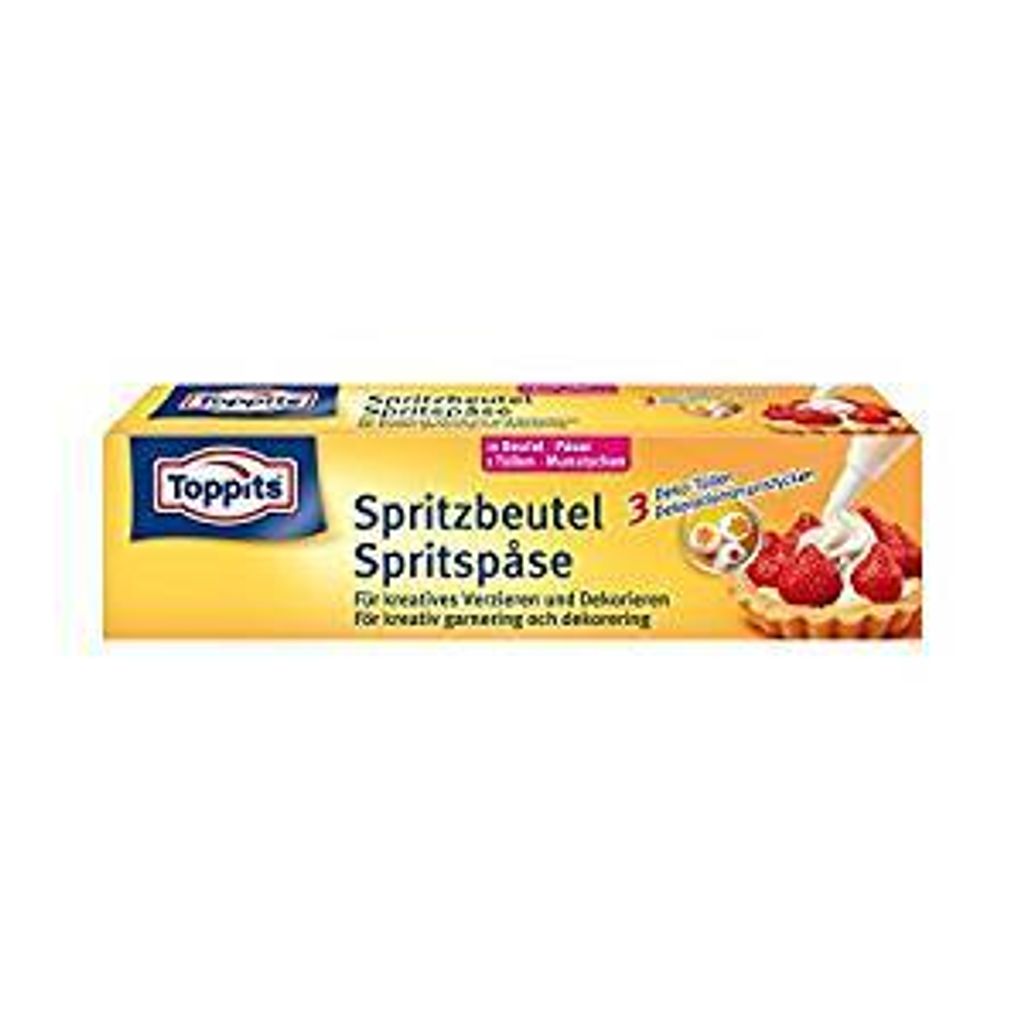 A product box for Toppits Spritz-Beutel (piping bags).