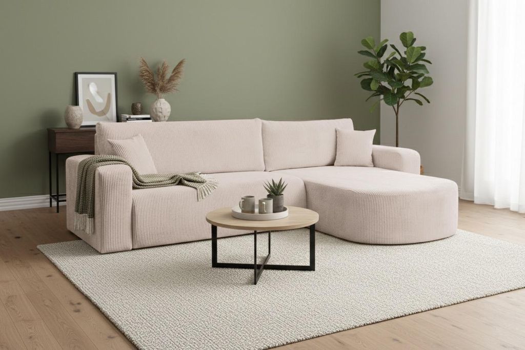 VENASI TOKIO Ecksofa mit Schlaffunktion und Bettkasten aus Produktbild 