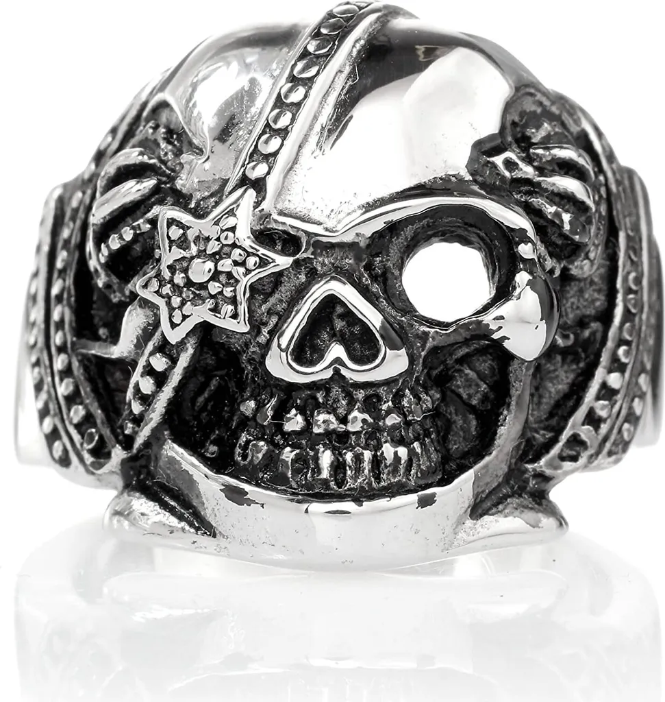 Anello Gothic Skull Karisma Acciaio 316L - Pirata Lucido SRSK008
