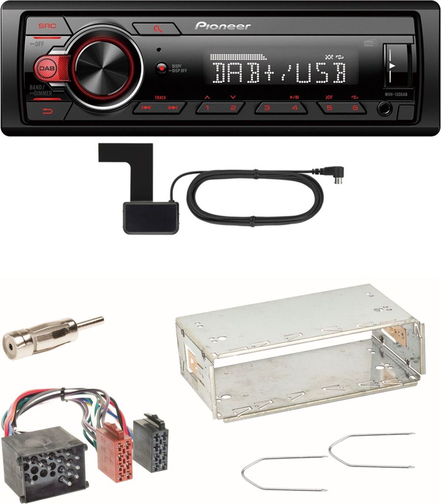 Pioneer MVH-130DAB Digitalradio USB Einbauset für BMW E30 E34 E32