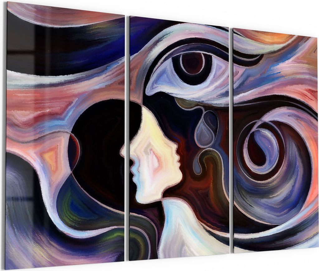 DEQORI Glasbild Echtglas 3x50x100 cm 'Die innere Stimme' Wandbilder XXL groß