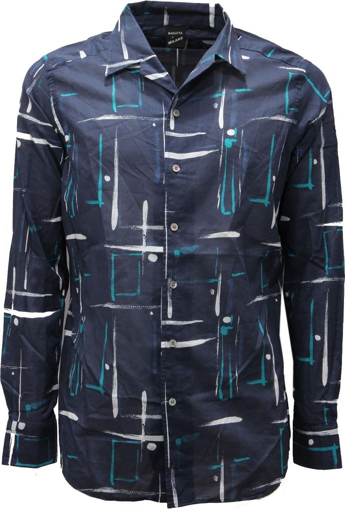 7084AC camicia uomo BAGUTTA DI MILANO SLIM FIT blue Baumwolle shirt men