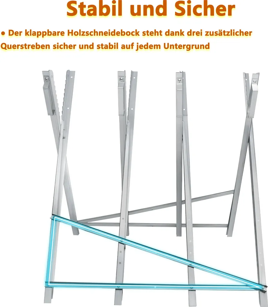 XINZI Chevalet de sciage pliable en métal robuste charge max 150kg - 5