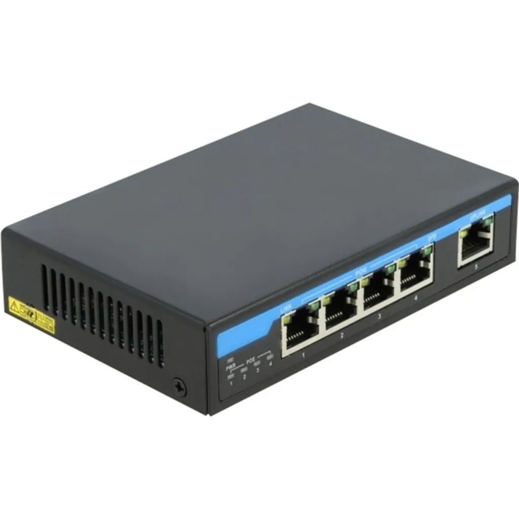 DeLOCK Switch Ethernet Gigabit 4 Ports PoE+ et 1 Uplink 60W Desktop