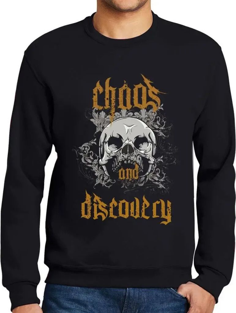 Herren Grafik Sweatshirt mit Aufdruck Chaos und Entdeckung – Chaos And Discovery – Öko-Verantwortlich Vintage Jahrgang Langarmshirt Pullover L...