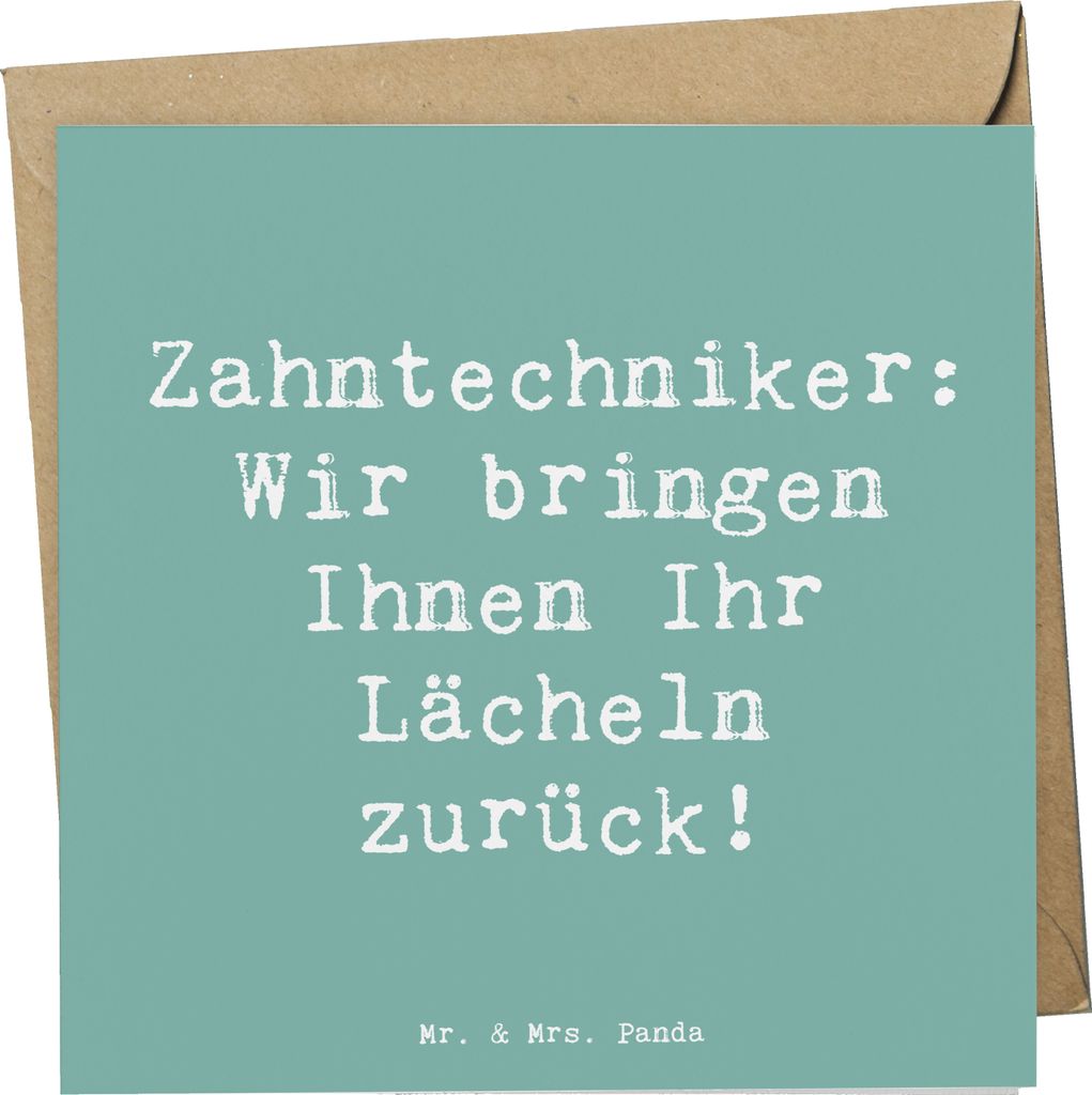 Mr. & Mrs. Panda Grußkarte Spruch Zahntechniker Lächeln - Meeresbrise - Geschenk, faltkarte, Geschenke für Berufstätige, Kunst, Basteln, mit He...