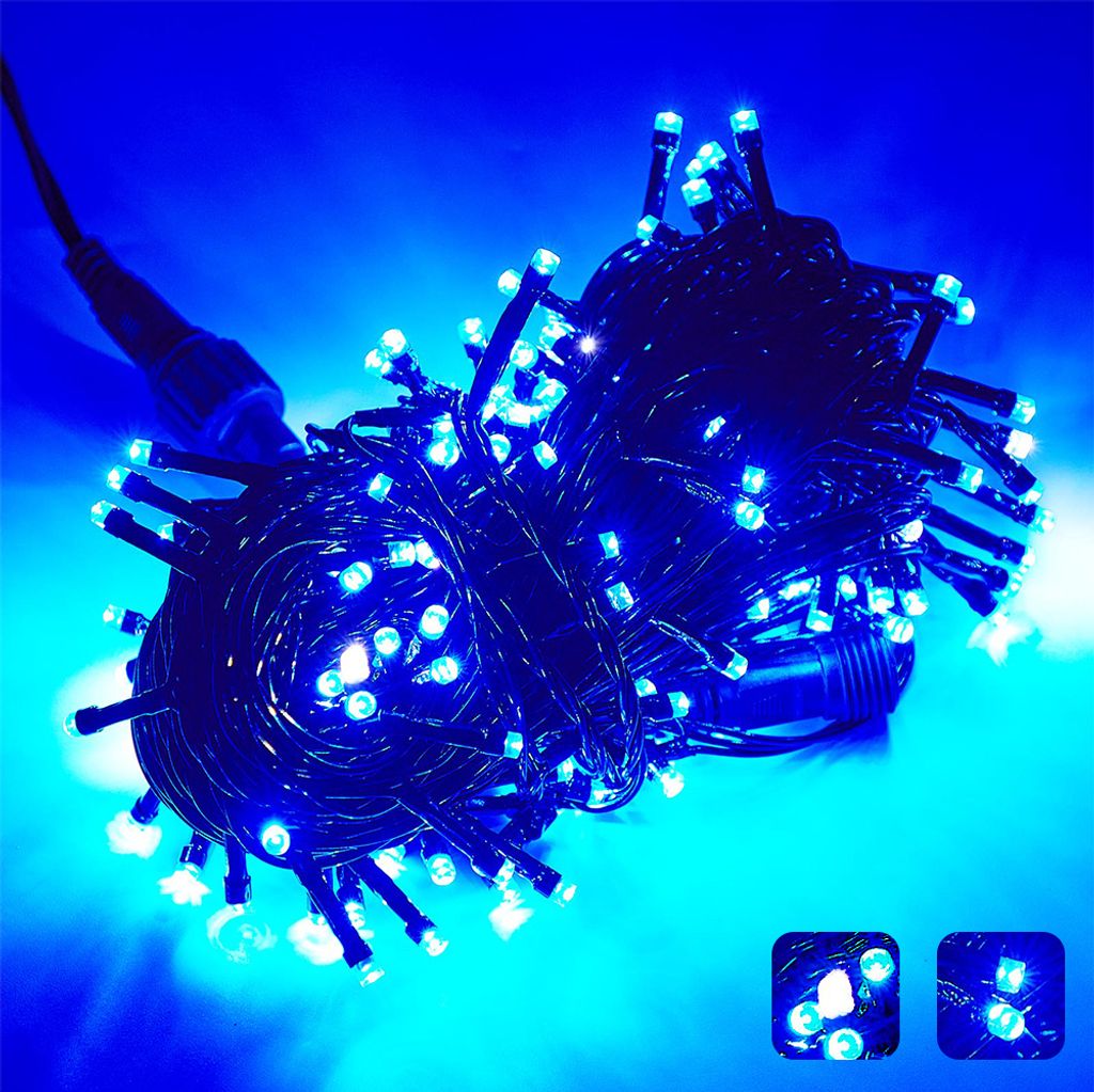 20M 200 LED Lichterkette Blau IP44 Wasserdicht Produktbild 