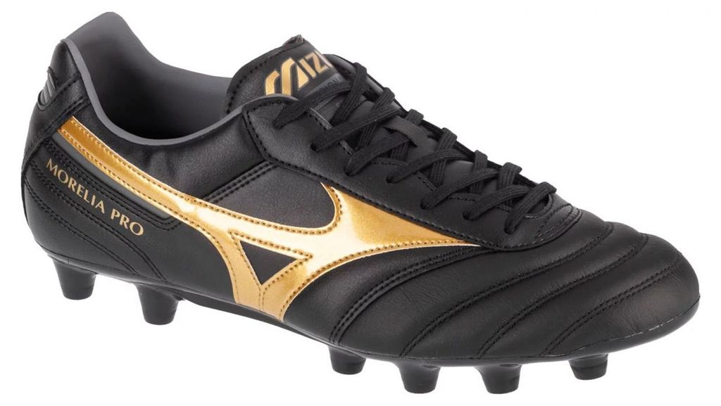 Mizuno - Herren Fußballschuhe mit festem Boden "Morelia II Pro", Vollnarbenleder PP6806 (45 EU) (Schwarz)