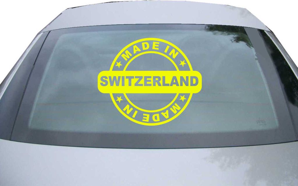 Indigos UG - Aufkleber Heckscheibe & Motorklappe DE2912 - neongelb - 600x507 mm - Switzerland XL - Auto Scheiben Fenster Heckklappe Tuning Racing ...