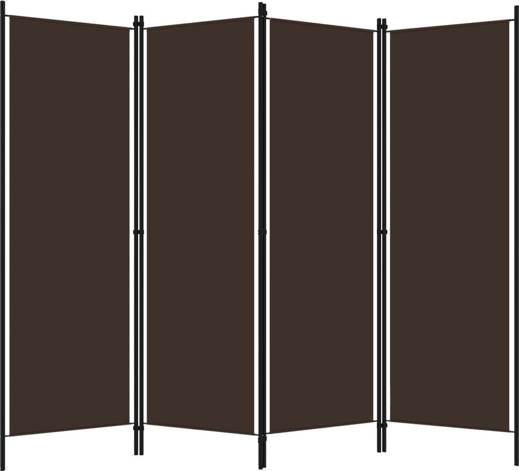 vidaXL 4-tlg. Raumteiler Braun 200x180 cm Produktbild 