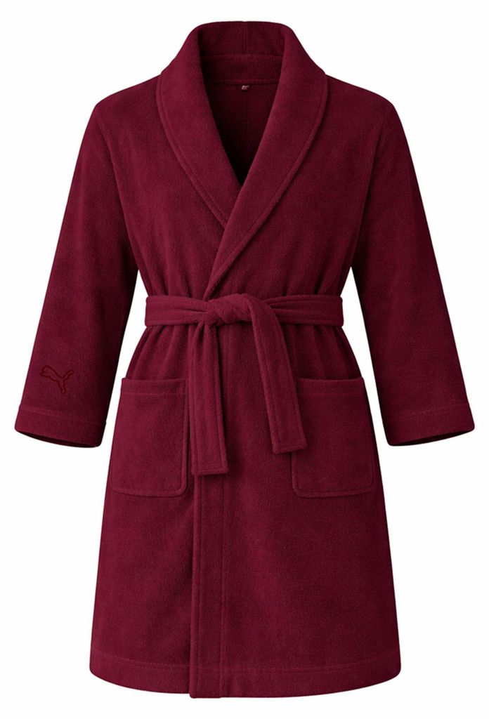 Puma Uni Bademantel Morgenmantel Damen Herren Frottee 100% Baumwolle, Farbe:Red, Bekleidungsgröße:L/XL