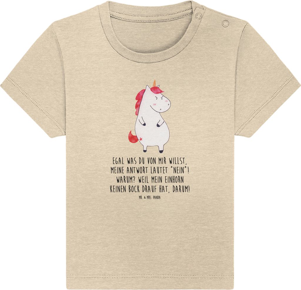Mr. & Mrs. Panda T-Shirt Einhorn Wut 12. - 18. Monat - Natural Raw - Geschenk, Baby, Lustlos, Oberteil, Nein, Kinder, Babyshirt, Unicorn, Einhörne...