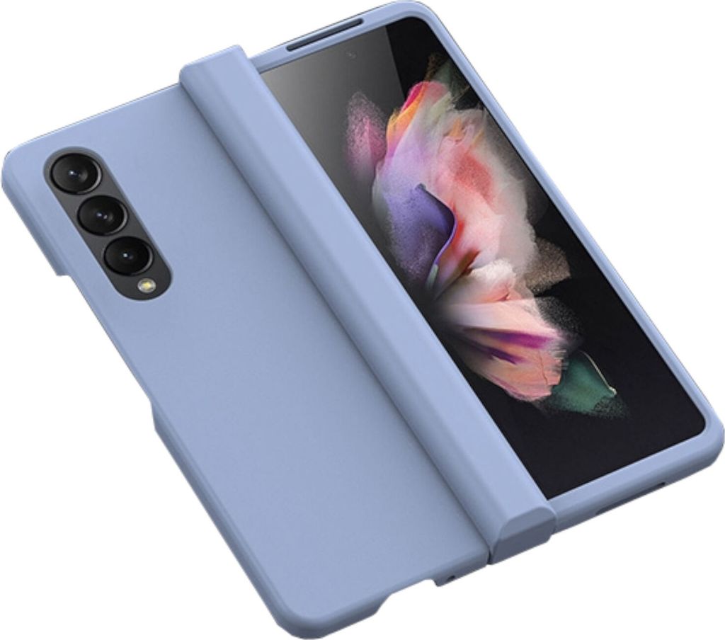 Samsung Galaxy Z Fold4 Faltbare Skin Feel Schutzhülle Hellblau Schutz Case Cover