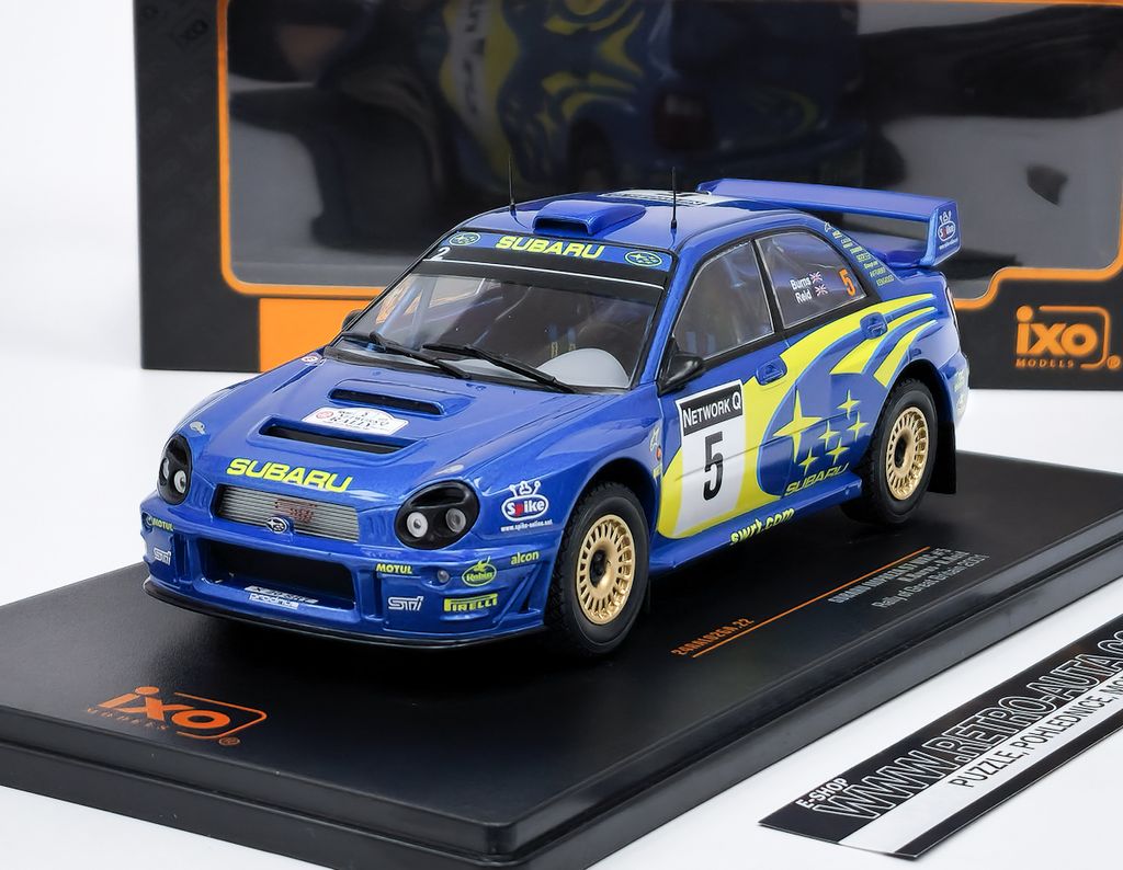 SUBARU IMPREZZA S7 #5 BURNS/REID RALLYE DE GRANDE BRETAGNE 2001 blau, IXO24RAL026A, Maßstab1/24, IXOMODELS