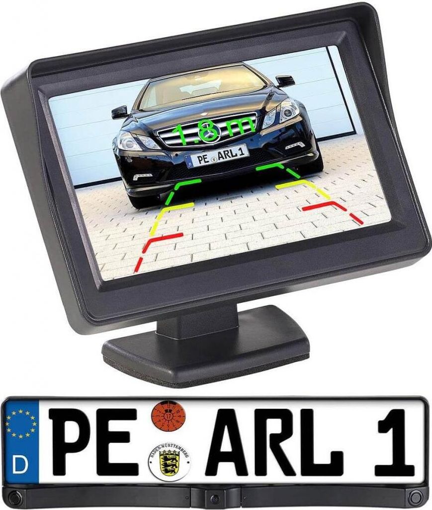 Lescars Rückfahrkamera PA-470 Funk Nummernschild, Produktbild
