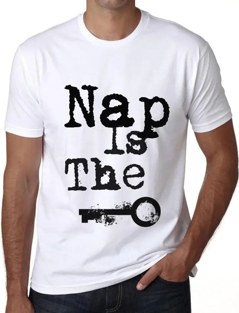 Herren Grafik T-Shirt Das Nickerchen ist der Schlüssel – Nap Is The Key – Öko-Verantwortlich Vintage Jahrgang Kurzarm Lustige Druck Geburtstag