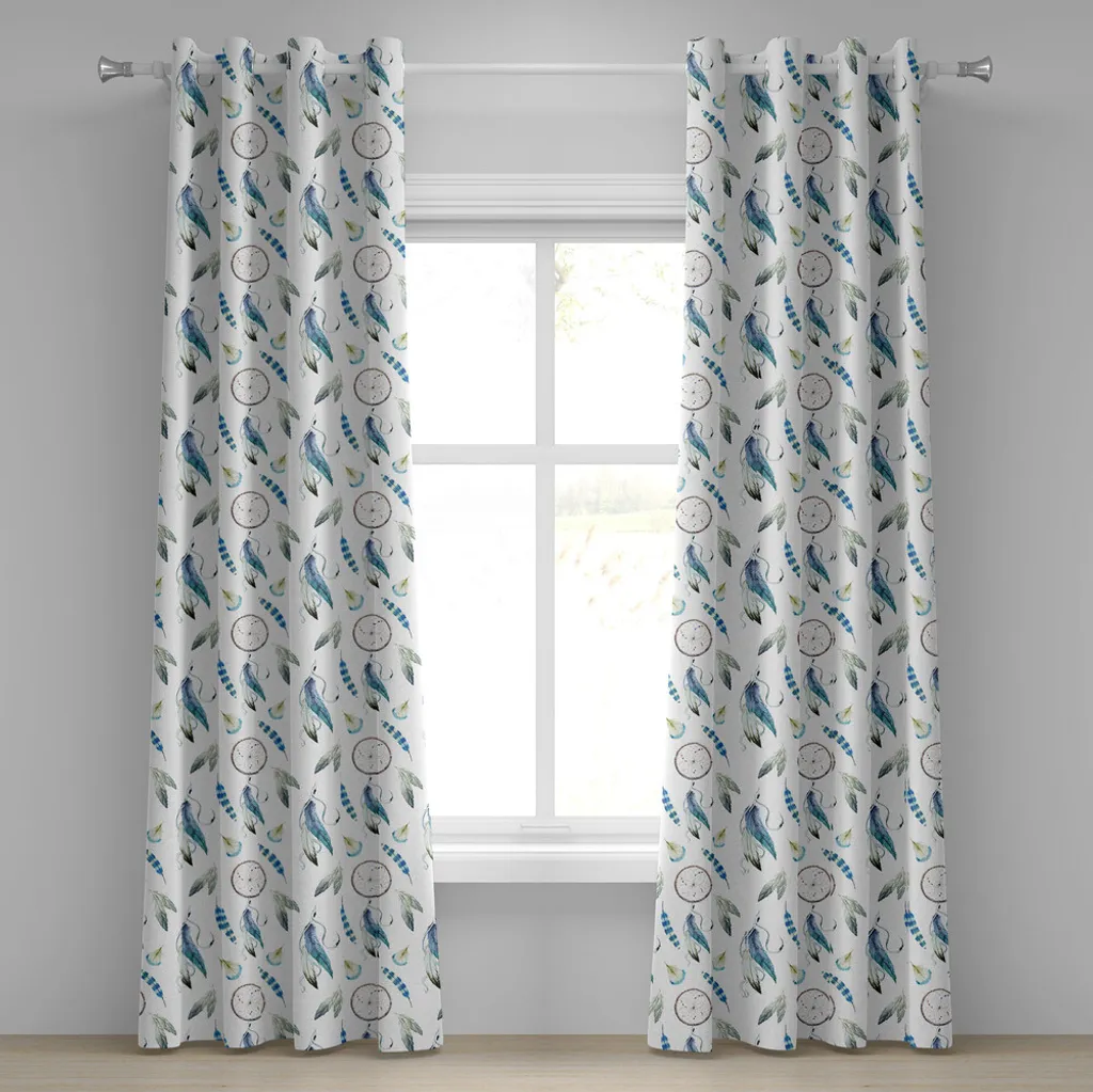 Rideau de chambre tribal pour ambiance zen plumes et attrape-rêves 280cm