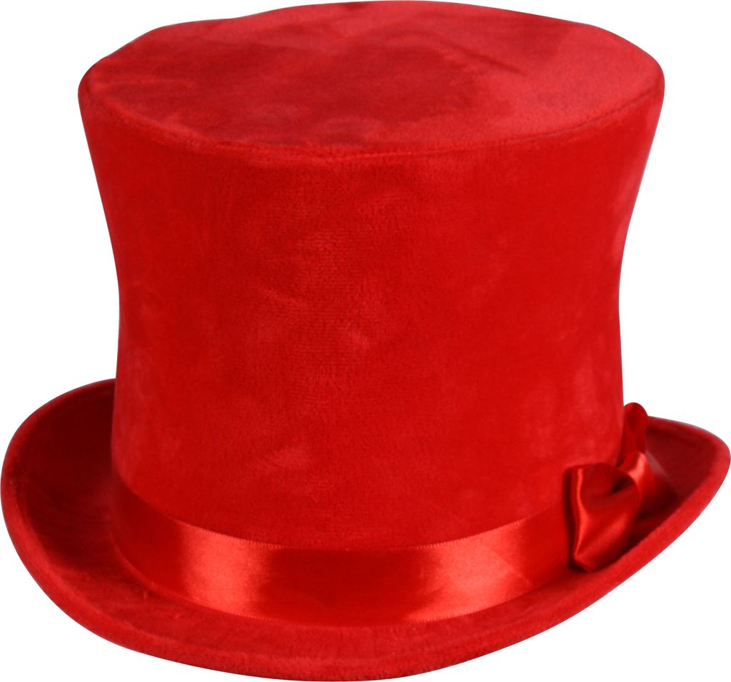 T3110-0500-57-58 rot Samt Zylinder Clownhut Clownzylinder Gr.57-58