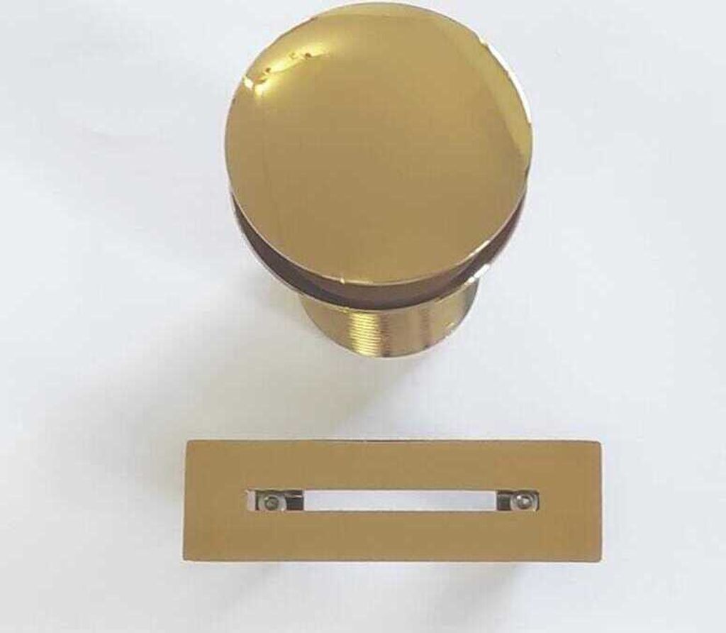 Ablaufventil und Überlaufverkleidung für Badewannen in Gold glänzend