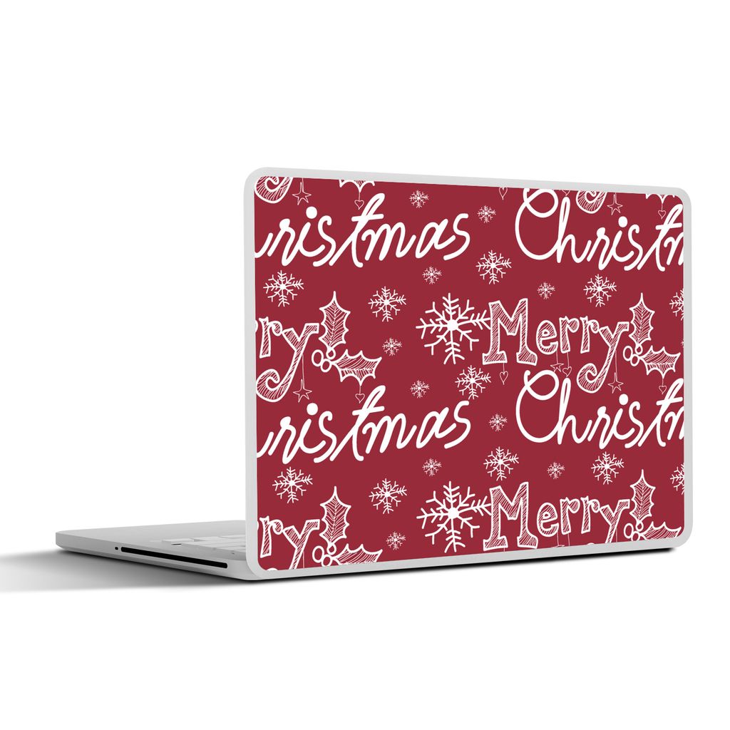 MuchoWow Laptop Aufkleber Sticker Cover Muster - Schnee - Weihnachten - Zitate 31x22.5 cm - Laptop-Deko