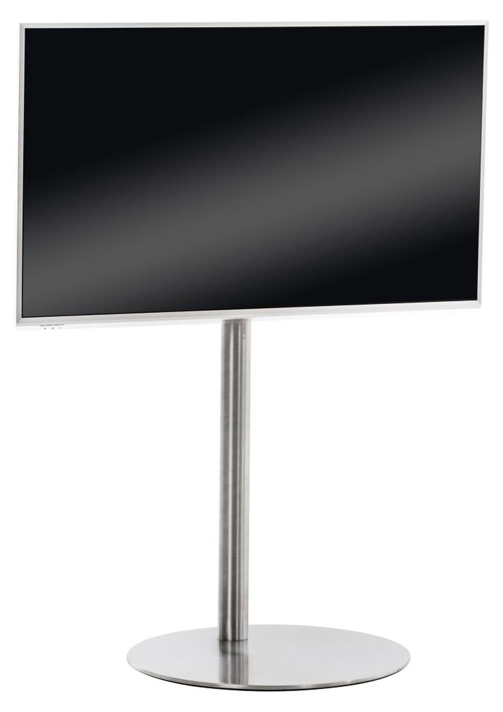 CLP TV Standfuß universal 55 65 75 Zoll, VESA 100x100 bis 600x400, eckig edelstahl rund