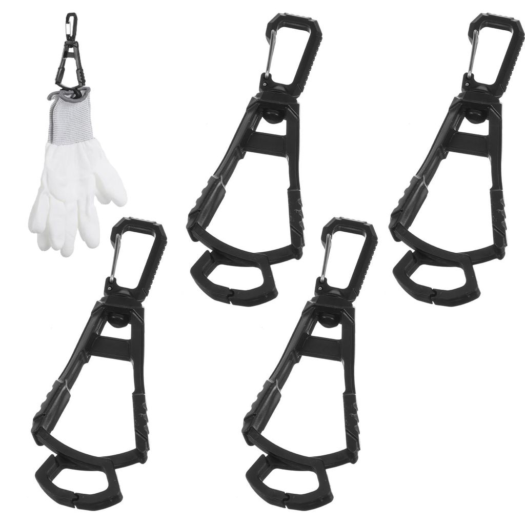 4-teiliges Karabiner-Set mit Handschuhhalter, 360° drehbare Handschuhclips, Handschuhhalter mit Klemme für Arbeitshandschuhe, verlustsichere Hand...