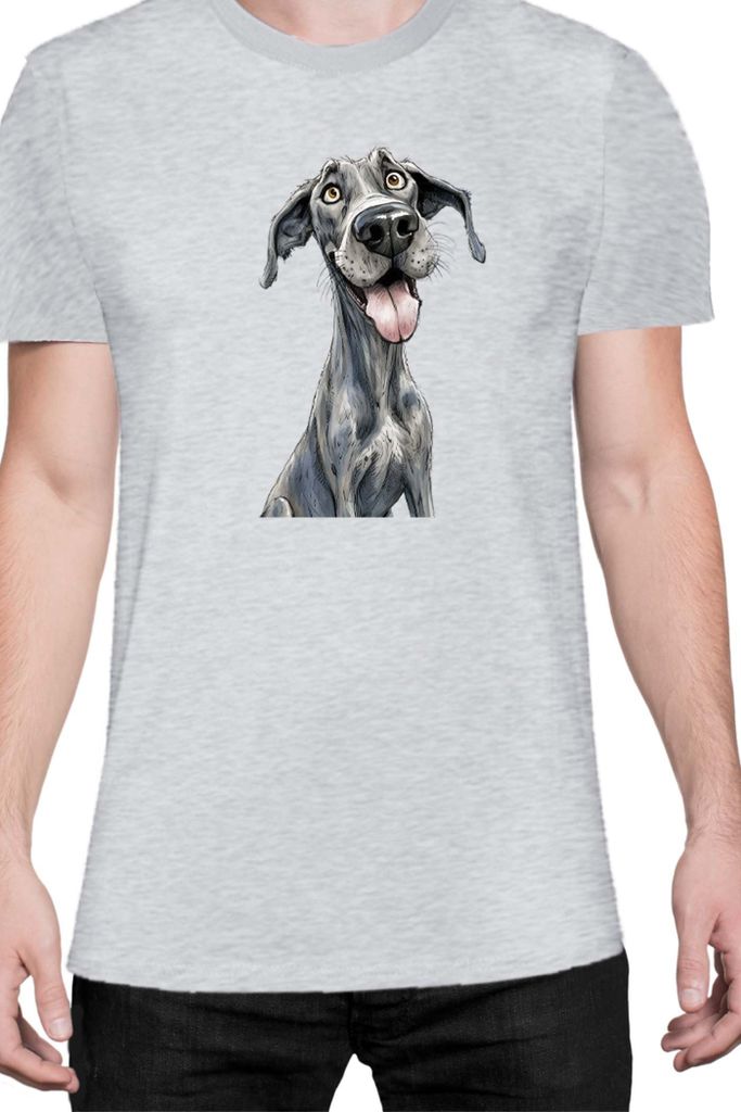 Herren T-Shirt Funny Dogs Breeds Great Dane Dog Breed, Man XL / Grau