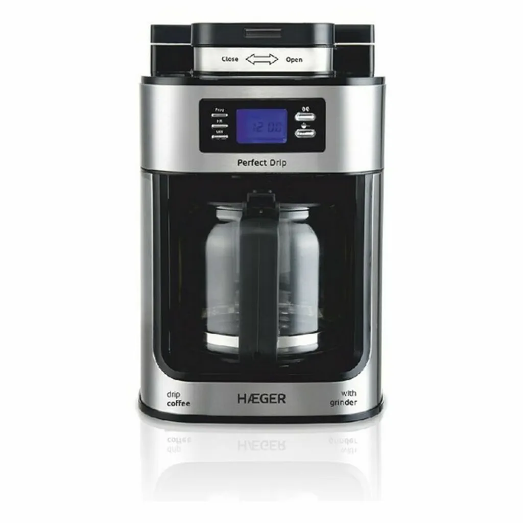 Caffettiera Elettrica Haeger Perfect Drip 1.2L 1050W con Macinacaffè