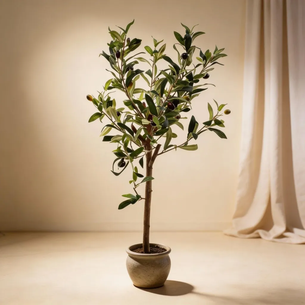 Petit olivier artificiel 65 cm, décoration méditerranéenne d'intérieur - 3