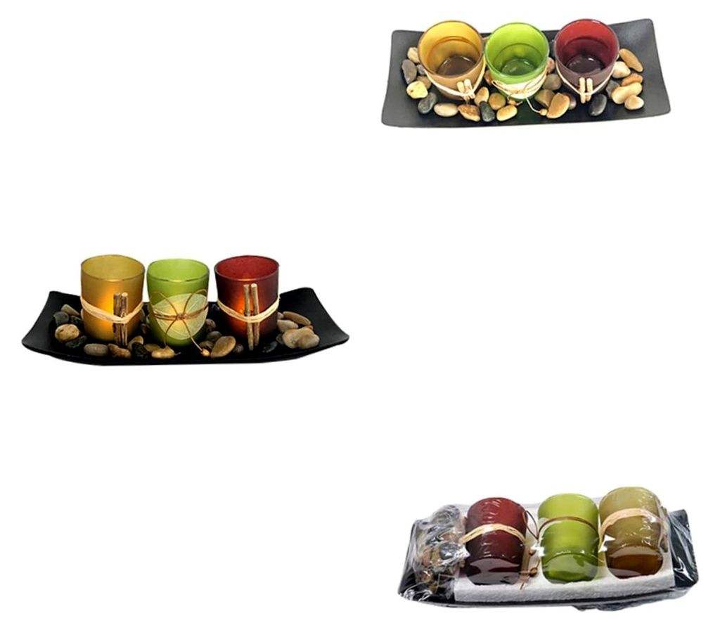 3 Stück Glas-Kerzenständer im europäischen Stil für Tischdekoration