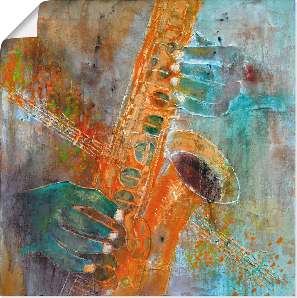 ARTland Poster Ein Saxofon Größe: 100x100 cm