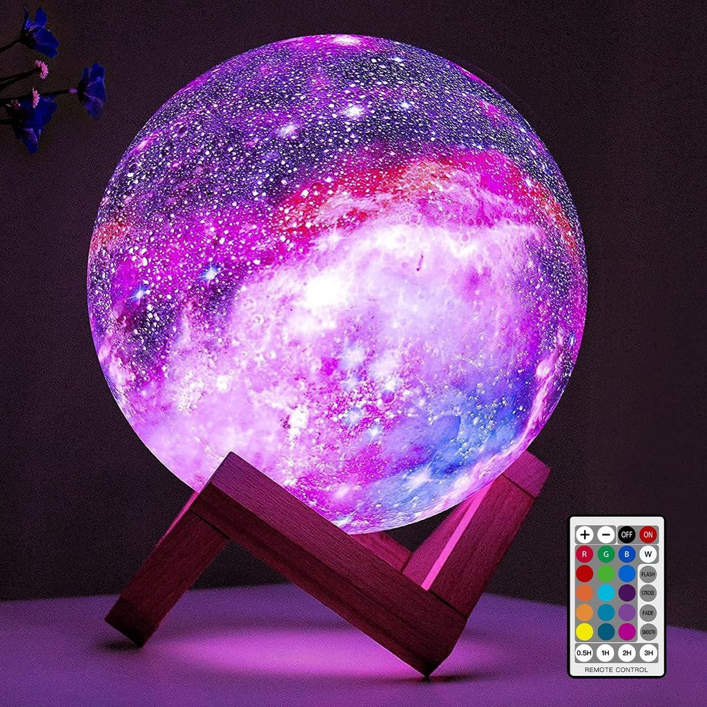 Minicee LED Mondlampe 18 cm mit 16 Farben und Fernbedienung