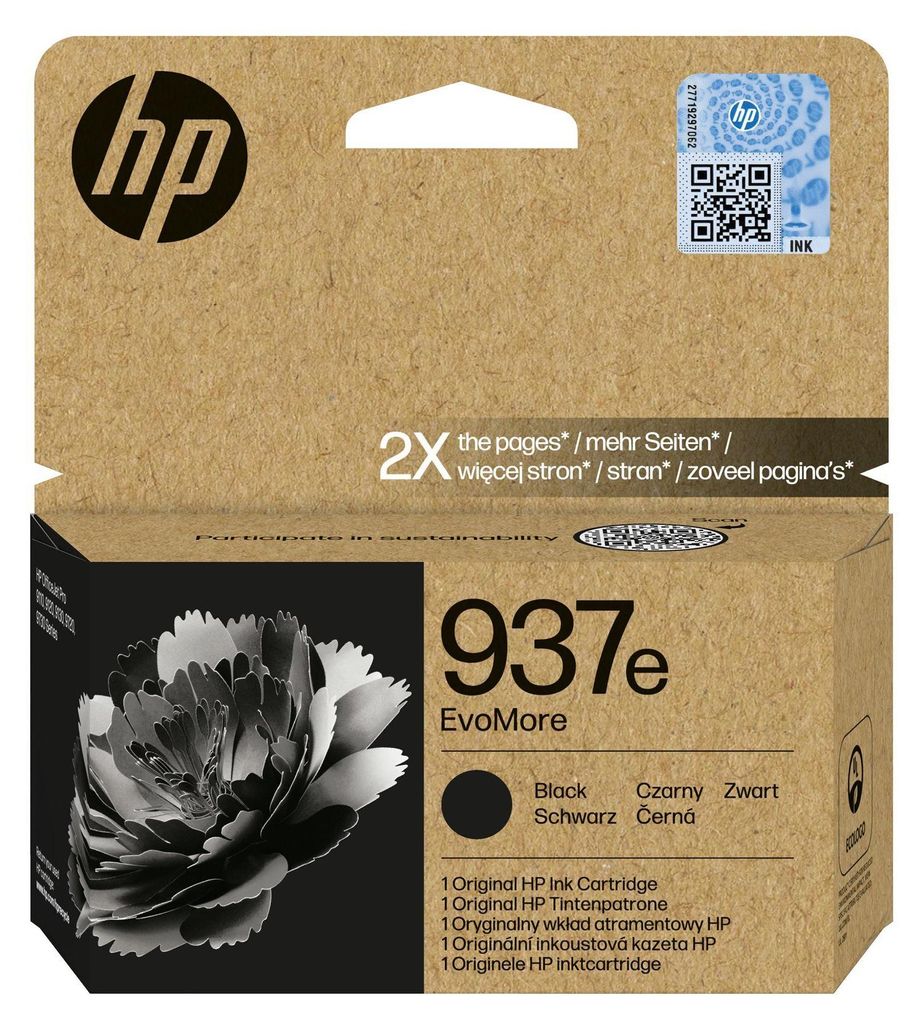 HP 937e EvoMore Schwarz Original Druckerpatrone Produktbild 