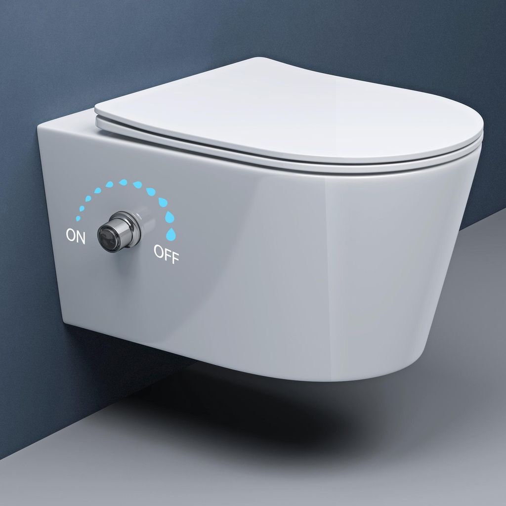 doporro WC Suspendu Blanc Cuvette Céramique Toilette avec Image du produit 