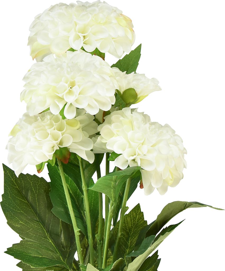 Kunstblumen Deko Dahlien Weiß 50cm - Elegante künstliche Blumen für Zuhause und Events