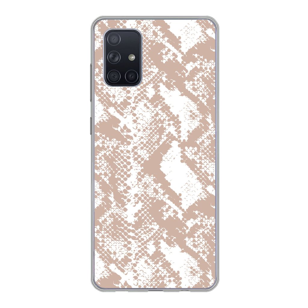 MuchoWow Handyhülle Schutzhülle Hülle für Samsung Galaxy A51 Schlangendruck - Formen - Pastell Silikon Softcase Handy Hülle - Schutzabdeckung