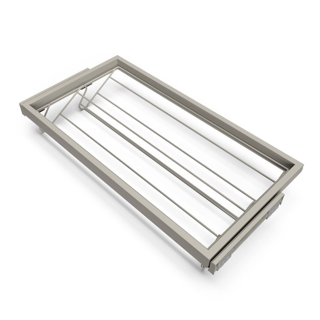 Emuca Set aus Metall Schuh-Regal set und Rahmen mit sanften Schließen Auszüge für Garderobe, verstellbar, Modul 900mm, Steingrau