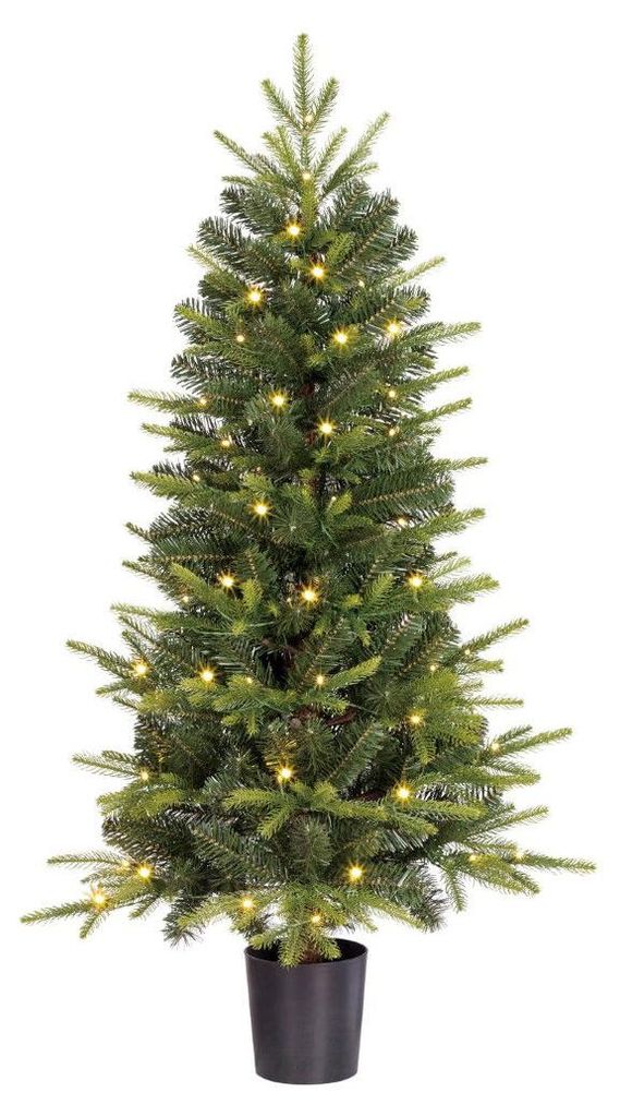 Grimshaw Weihnachtsbaum Dual LED grün warmweiß 80L 206 TIPS batteriebetrieben und mit Zeitschaltuhr h120xd60 cm - Black box
