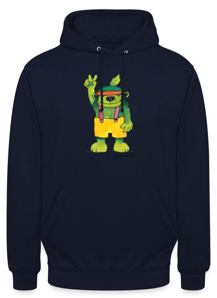 Spreadshirt Janosch Emil der Grünbar Peace Uni Hoodie, XL, Navy