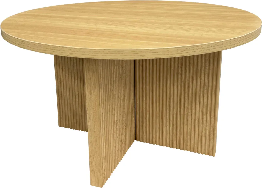 Table basse bois clair 80 cm style scandinave avec pieds compas chic