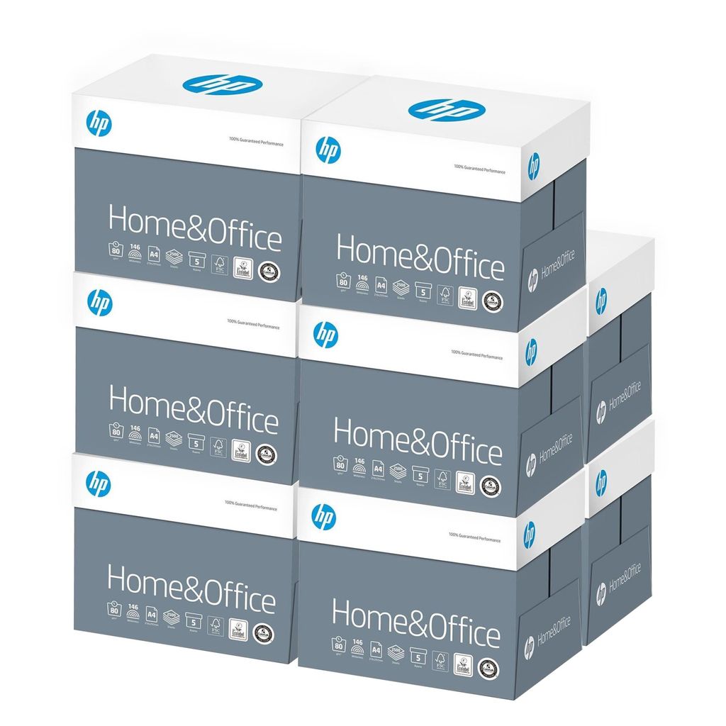 HP Kopierpapier - Home & Office - 25.000 Blatt - DIN A4-80g - Weiß - Allround Papier für Zuhause und Büro - 10 x 2.500 Blatt