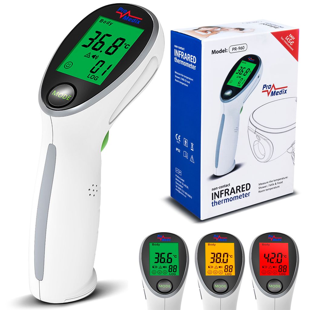 IR Fieberthermometer LCD Digital Infrarot Stirnthermometer Kontaktloses Körper #