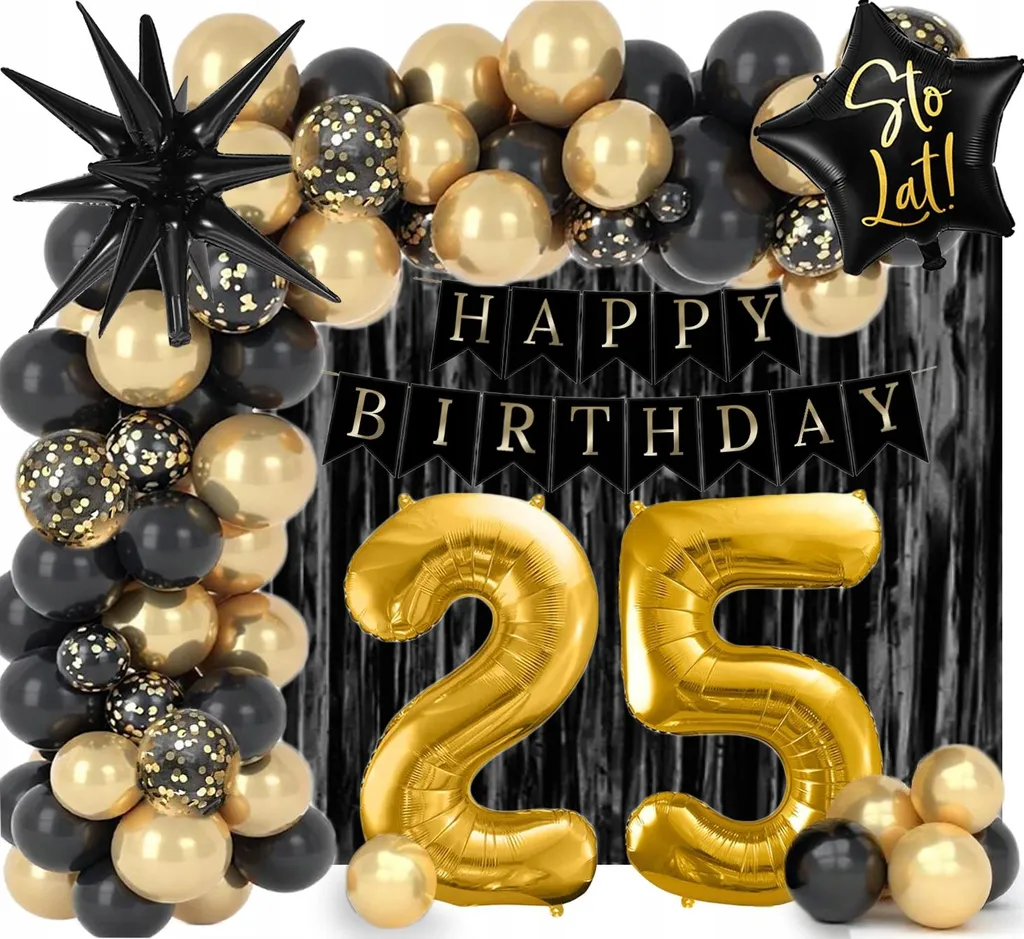 Set decorazioni per il 25° compleanno Striscione Palloncini Ghirlanda Tenda da parete Buon compleanno