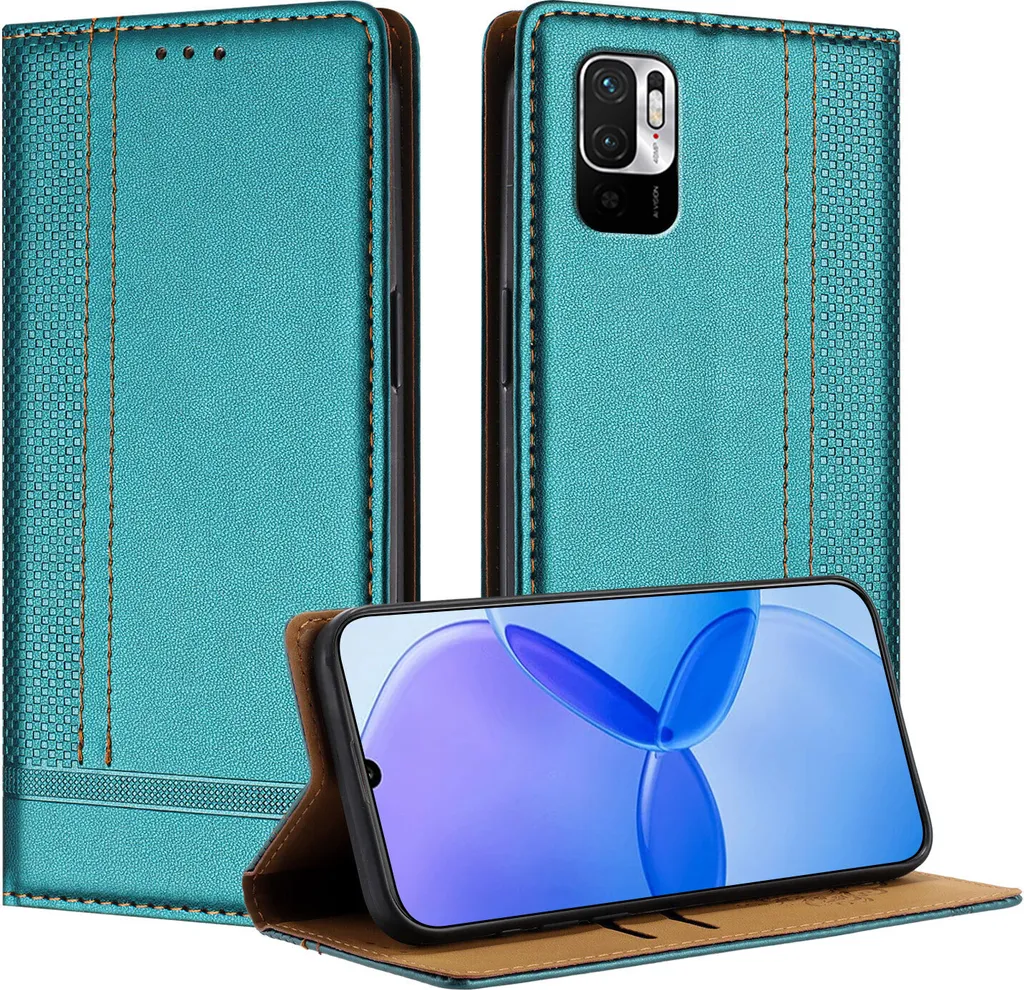 Custodia Protettiva Poco M3 Pro 5G / Redmi Note 10 5G Pelle Verde Flip