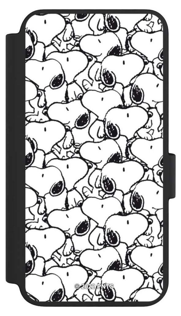 NIVOCASE Klapphülle für Samsung Galaxy S23 Handyhülle aus Kunst Leder NIVOflip schwarz Muster Peanuts Snoopy