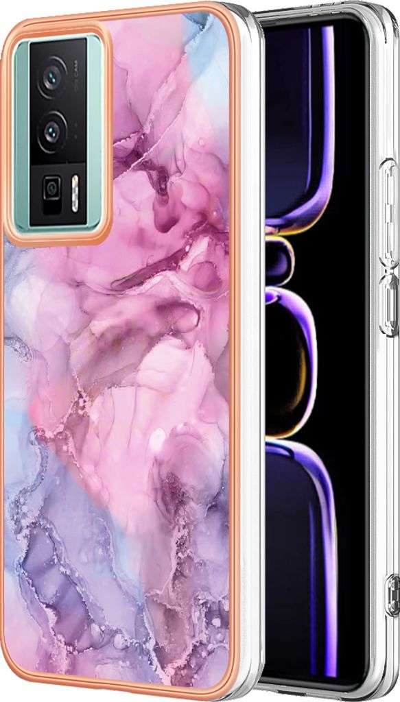 Xiaomi Poco F5 Pro Hülle, Muster TPU Silikon Stoßdämpfer Bumper Schutzhülle für Xiaomi Poco F5 Pro Pink